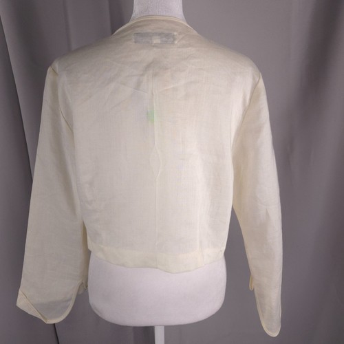 Vintage Womens Jacket Large Cream Cropped Big Button Western Neutral Layer NEW - Picture 3 of 12