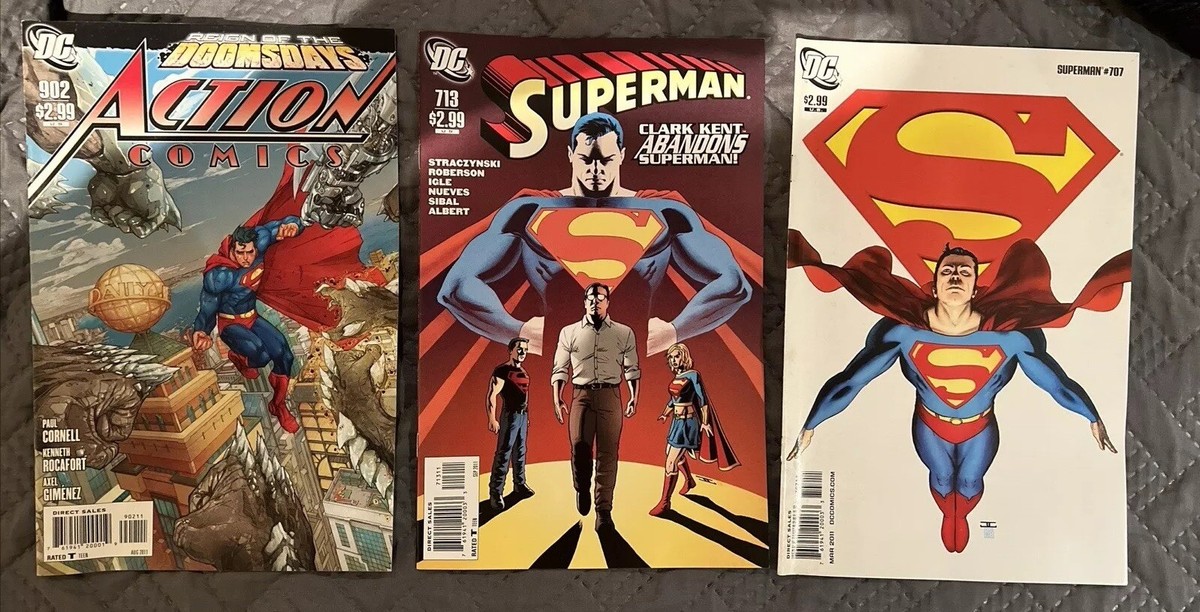 Superman DC Comics Lot x3 - Issues 707, 713 & 902 Action Comics