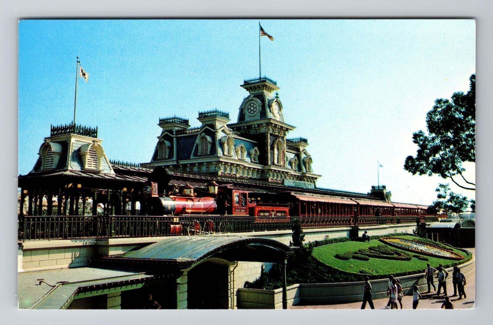 Vintage Walt Disney World Steam Railroad Postcard Orlando Florida