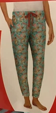 Rudolph Red Nosed Reindeer Ladies Jogger Sleep Pants XL 2X 3X Pockets Mint color