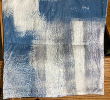 Set of 2 Grey and Blue Abstract Art Pillow Cover Modern Contemporary Decorative