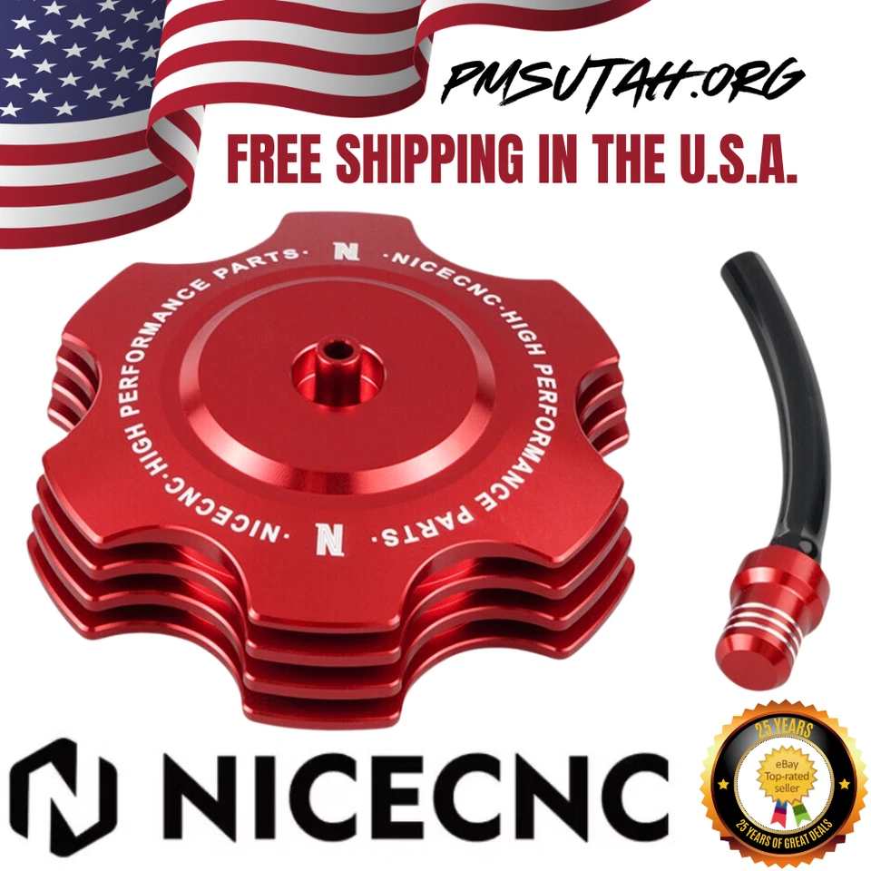 CNC Gas Cap 1996–2001 Yamaha YZ125 YZ 125 Petrol Fuel Tank Lid Aluminum Red - Image 2 of 4