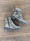 Size US 1 MLK Nina Wenona Sparkle Buckle Boots Booties Distressted Silver — photo 1