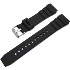 Silicone Watch Band Black Replacement Style Buckle Strap Rubber Diver Bracelet