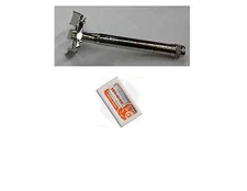  Double Edge Safety Razor + Merkur Double Edge Razor Blades 10 ct. (Pack of 1) 