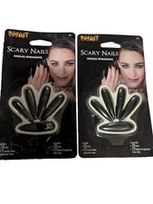 Set Of 2 Spirit Scary Nails Black Press On Nails Halloween Costume