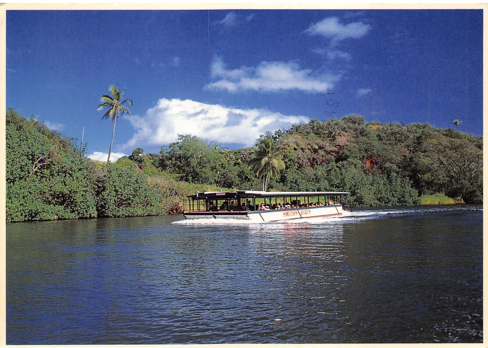 Wailua River Cruise Smith Boat Hawaii View Postcard Posted 1987