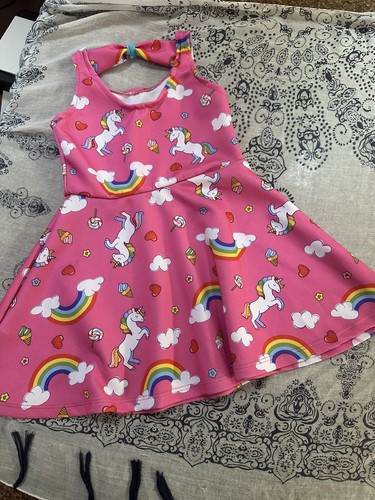 Lot Of 4 Girls Dresses Sz 3T, 2 NWOT Sparkle, Cats, Unicorns, Country, Cute - Picture 11 of 15
