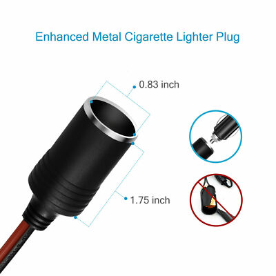 cigarette lighter extension cord home depot 12V DC Extension Cord Car Male Cigarette Lighter Socket Plug Heavy Duty  Adapter