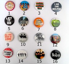 The Beatles Collectable Retro Pin Button Badge Badges Album Art Music Nostalgia