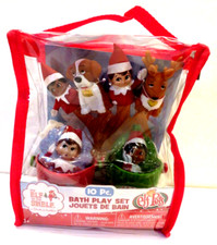 Elf on the Shelf 10 Piece BATH Tub PLAY SET Elf Pets Squirt Toys Rinse Cups