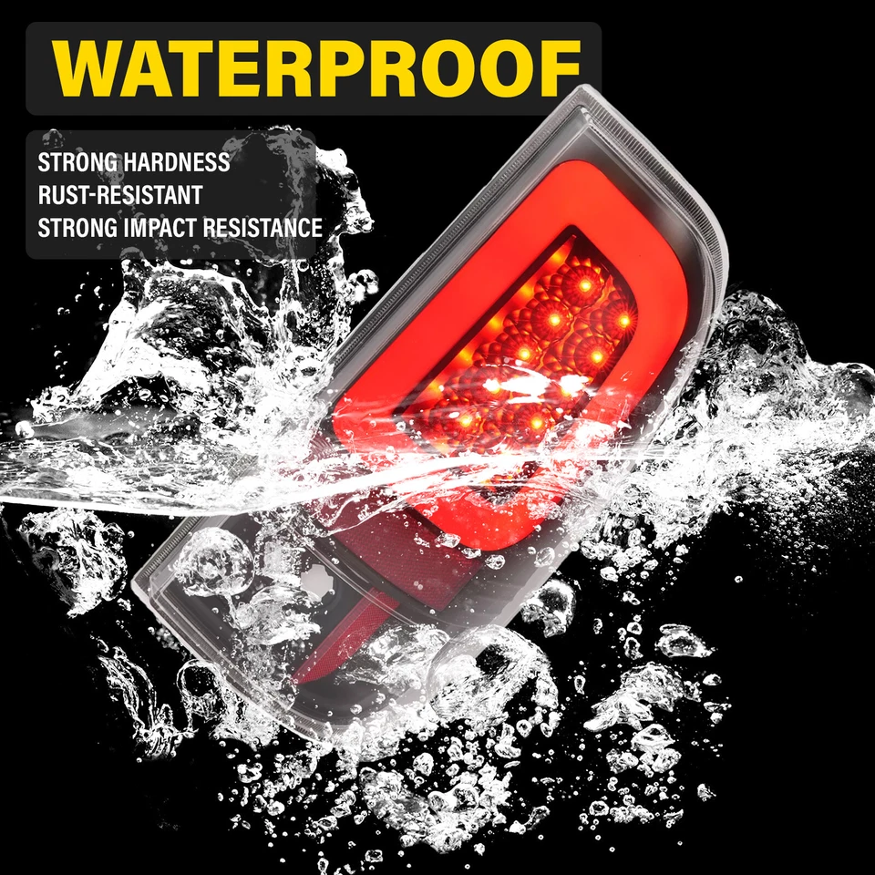 Black LED Tube Tail Lights Lamps For Ford F250 F350 F450 SD SuperDuty 2008-2016 - Image 3 of 4