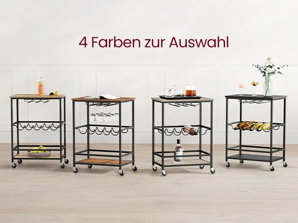 VASAGLE Servierwagen, Küchenwagen, Weinglashalter, 40 x 60 x 82 cm - Bild 1 von 1