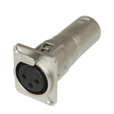 3 pin XLR female to male audio Pass through feed panel mount connector adapter