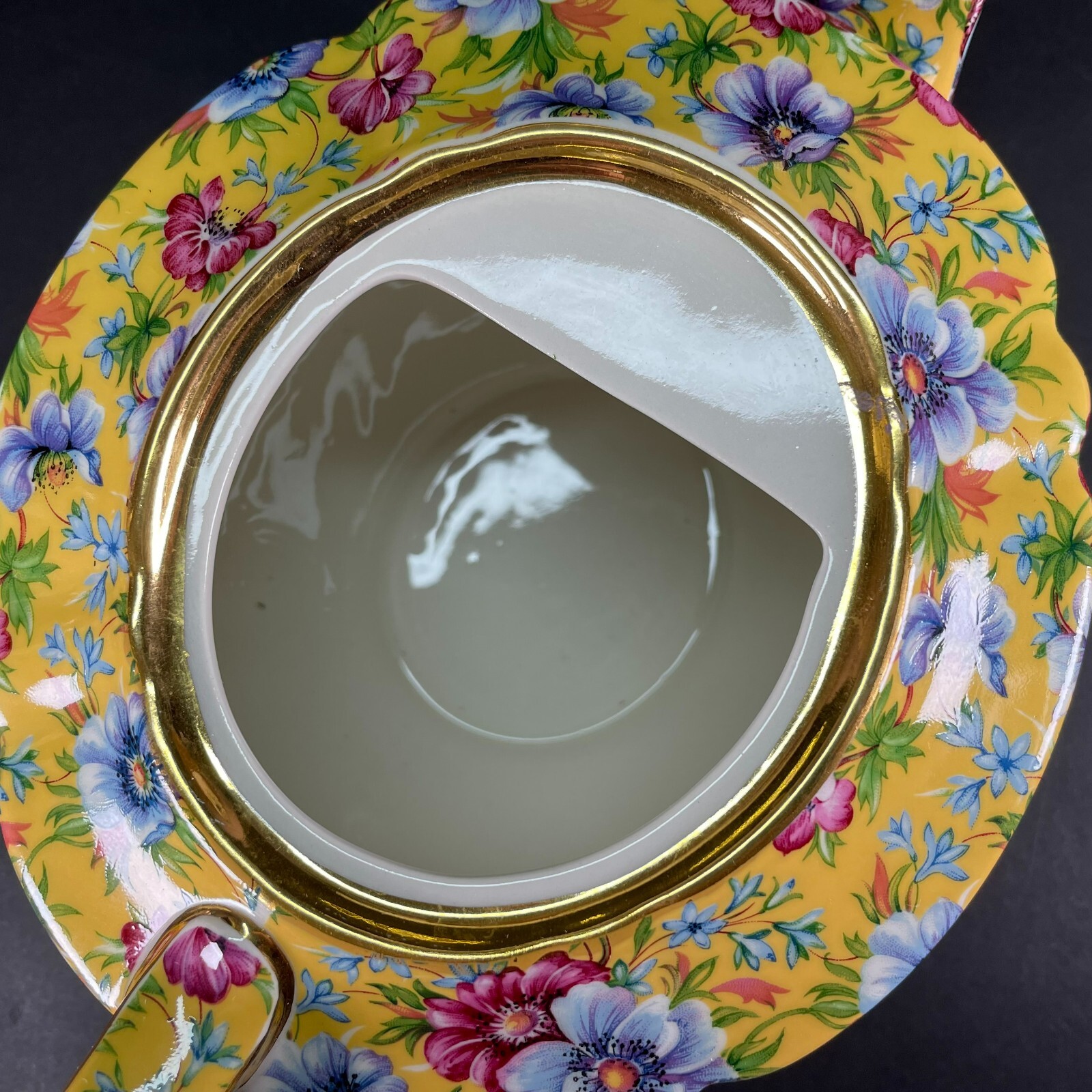 JAMES SADLER Fine Bone China Yellow SOPHIE CHINTZ Floral TEAPOT England