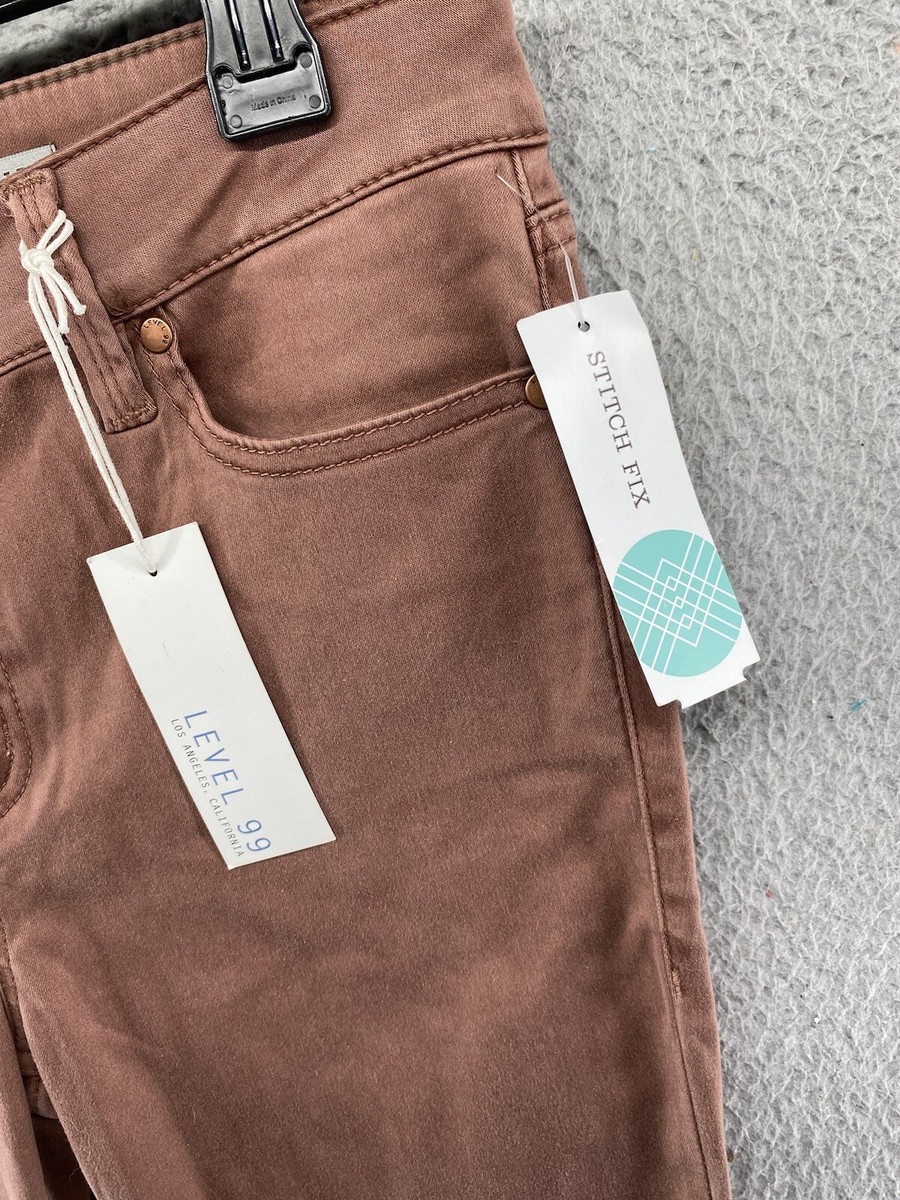 Level 99 Stitch Fix Primrose Skinny Brown Jeans in Women's Petite Size 30  NEW