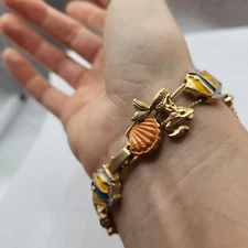 Gold Charm Mermaid Tennis Bracelet