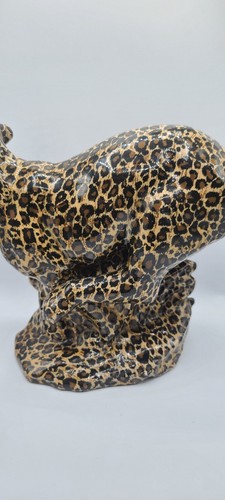 Vintage Keramik Jaguar BIG CAT gefleckter Leopard 11 Zoll x 8 Zoll Wildgepard Skulptur - Bild 9 von 15