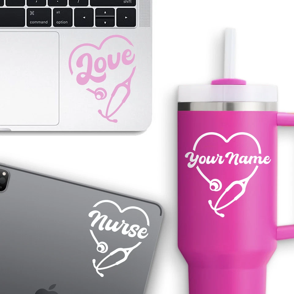 Calcomanía adhesiva de vinilo troquelada PERSONALIZADA ENFERMERA - Personaliza CUALQUIER NOMBRE/COLOR/TAMAÑO Foto 2 de 4