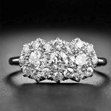 2Ct White Round Cut CZ Vintage Style Engagement Ring Solid 925 Sterling Silver