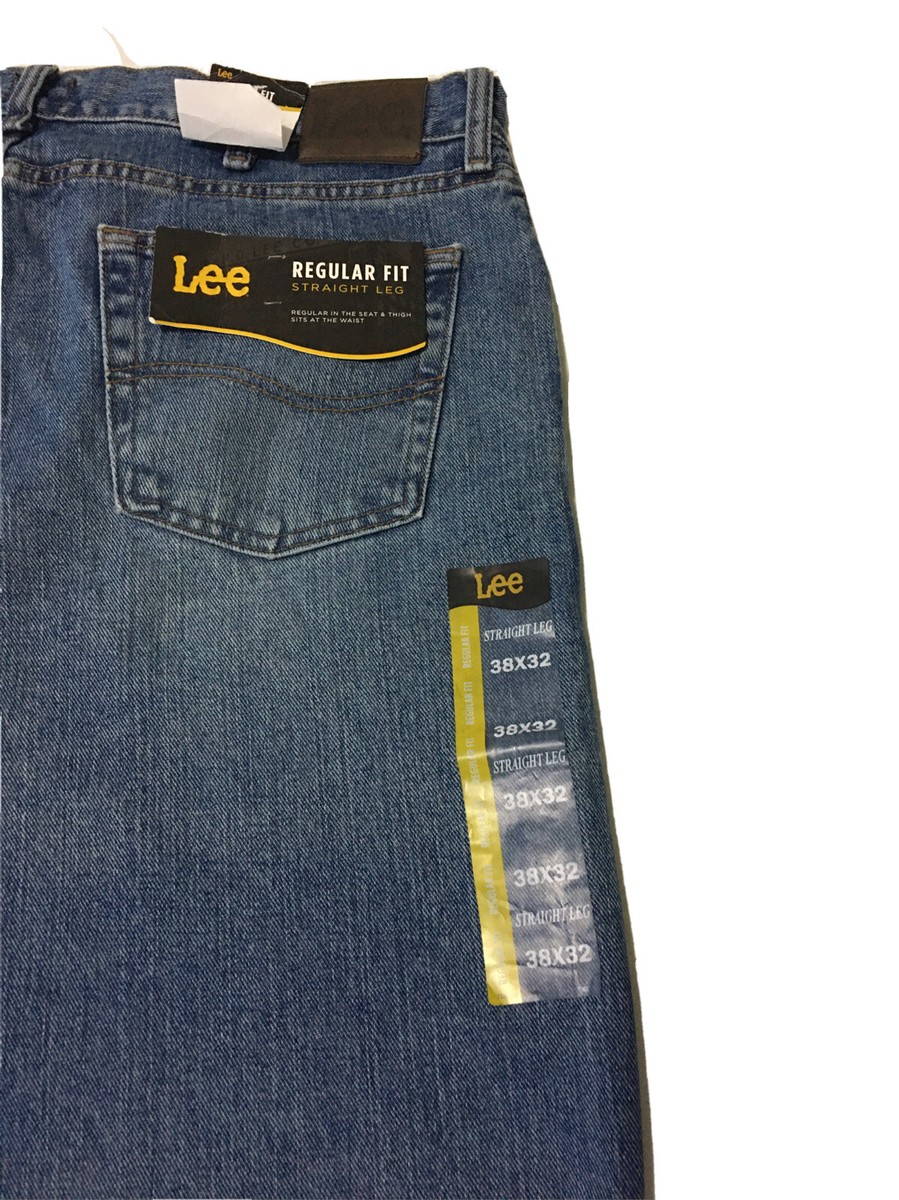 LEE Men Regular Fit Straight Leg Jeans 38x32