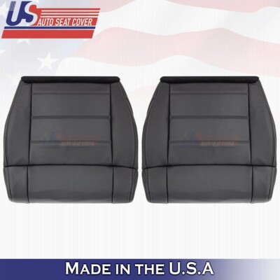 2008 to 2012 Fits Jeep Wrangler Driver& Passenger Bottoms Leather Cover Black