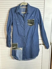 J for Justify  denim chambray Tunic Dress See DEFECT Size Small Women