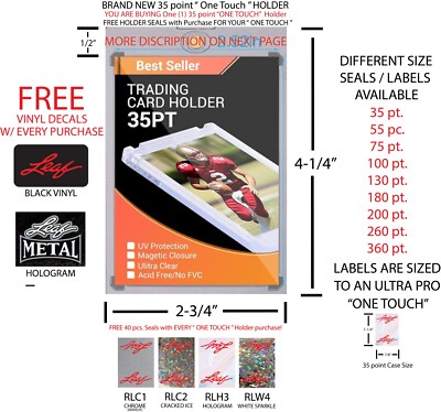 One-Touch Magnetic Sticker 35 pt. LEAF RED BLACK HOLOGRAM SEALS LEAF ...