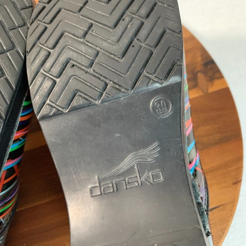 Dansko Clogs Schuhe Damen 39 / 8,5 - 9 schwarz mehrfarbig Slipper Komfortschuhe - Bild 8 von 9