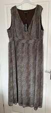 ANYA MADSEN BROWN BEIGE SNAKE PRINT SLEEVELESS LINED MAXI DRESS PLUS SIZE 28