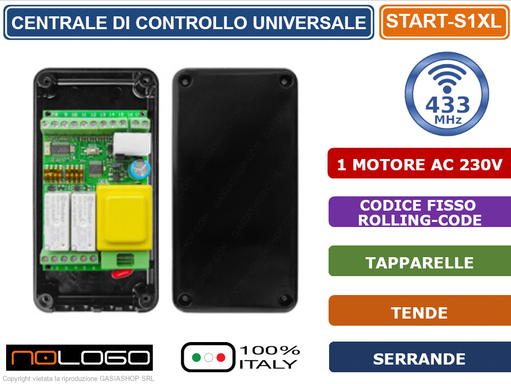 Centralina Universale 230VAC Serrande e Tende da Sole | Made for Italy