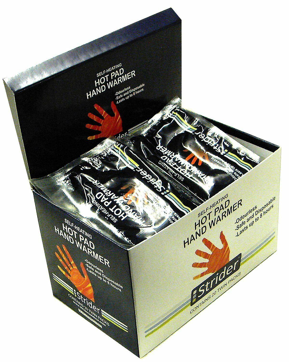 Strider Disposable Hot Heat pads Hand warmers Bulk Pack of 20 pairs