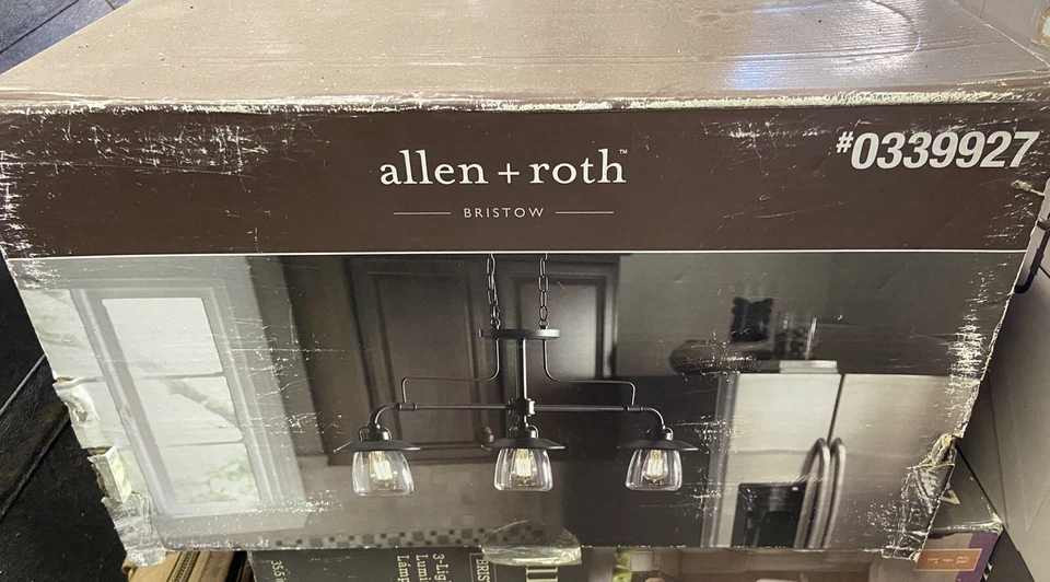 Allen + Roth Bristow 36" 3 luces misión bronce isla de cocina luz 339927  Foto 2 de 2