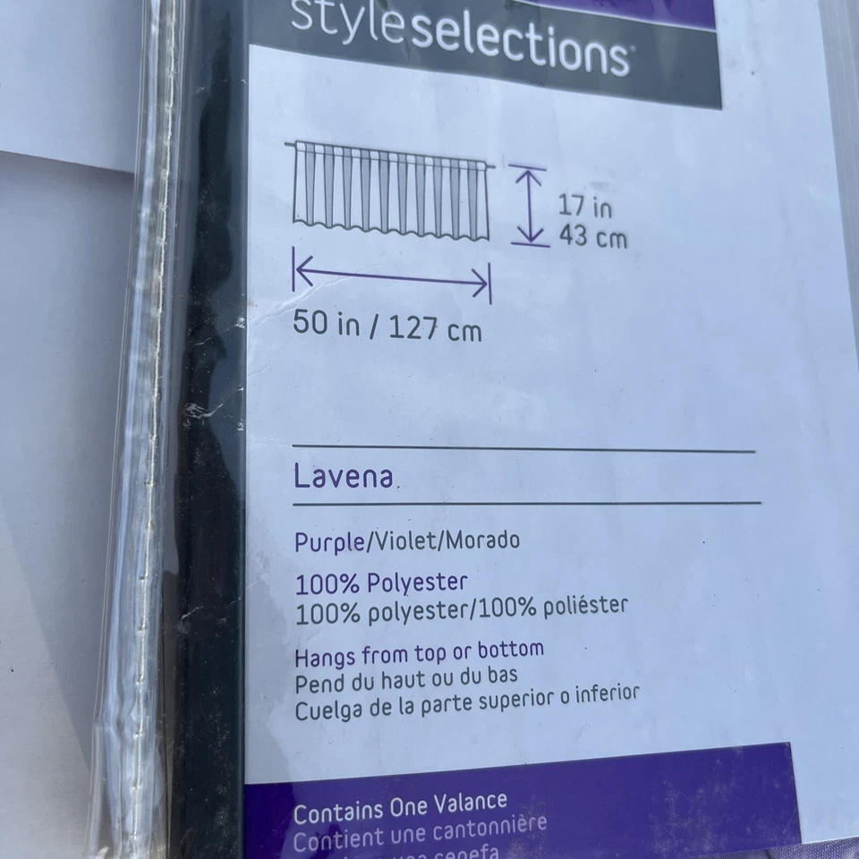 Cenefa bidireccional Style Selections, 50"×17", púrpura, una cenefa Foto 2 de 4