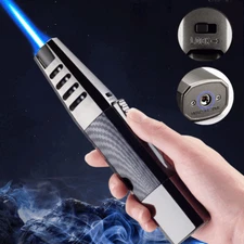 Refillable Butane Torch Lighter Adjustable Cigar Gas Lighter 2 Jet Flame Lighter