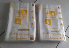 2 DRAPS ANCIEN EN TOILE DE METIS  BLANC  QUALITÉ SUPÉRIEURE GÉRARDMER 240 X 310