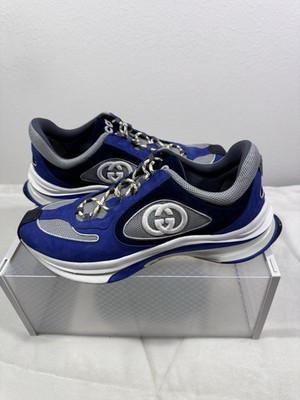 GUCCI Run Suede Sneakers Blue Size 10