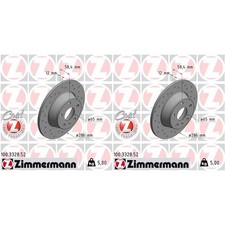 2x ZIMMERMANN SPORT BREMSSCHEIBEN 286mm GELOCHT HINTEN passend für AUDI TT