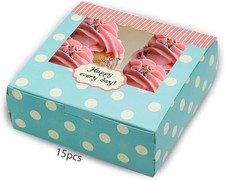 15Stück 4er Cupcake Box Kuchen Transportbox Pappe Muffin Karton Tortenkartons