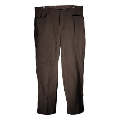 Eddie Bauer fleece lined pants mens 36x30 gray 2-way stretch tech cargo 0502