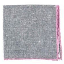 Fiori Di Lusso Gray Solid Linen Pocket Square - 12 3/8" x 12 3/8" 789 