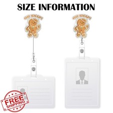 Gingerbread Badge Reel Nurse Teacher Student Christmas Retractable Clip
