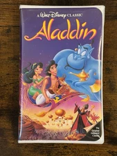 Aladdin VHS Tape Walt Disney Black Diamond Classics Clamshell 1993 – With Insert