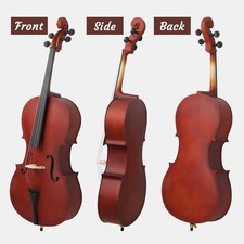 Hot Sale 4/4 Size Handcrafted Basswood Natural Cello  Bag Bow Rosin Bridge