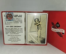 U.S Hamilton 2 Deck Cards, SEALED, Tax Stamps, PinUp Sailboat Girl, Original Box