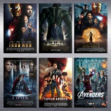 Marvel MCU Phase 1 Movie Poster High Quality Magnet Collection Set of 6