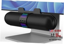 Computer Speaker, Bluetooth 5.3/Wired USB A/C Connection, 6 RGB Light Black