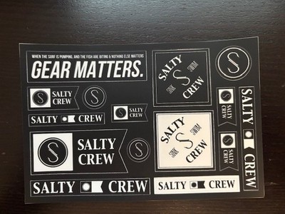 Salty Crew Sticker 16 PC Custom OEM Sticker Sheet