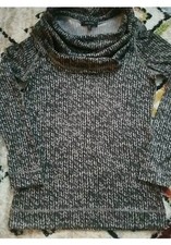 Karen Kane Cowlneck Top Sz L Knit Print, Tunic