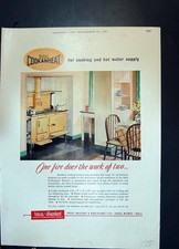Antique Old Print Ideal Standard Boilers Cooking Heating Macanudo Cigars 1951